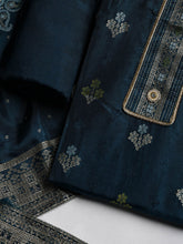 Embroidered Chanderi Unstitched Suit With Dupatta